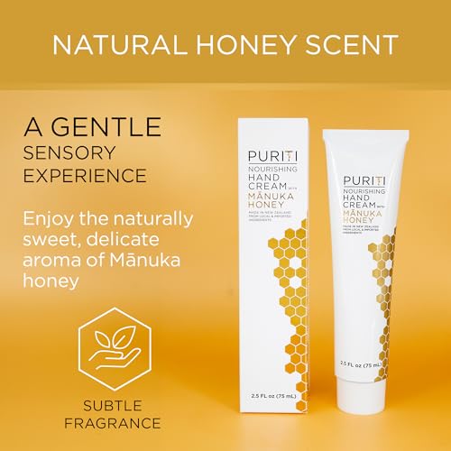 PURITI Nourishing Hand Cream with Manuka Honey - Fast Absorbing, 2.5 Fl Oz