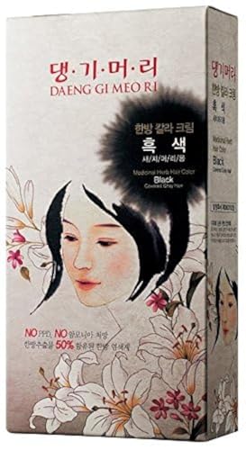 Daeng Gi Meo Ri Herbal Hair Dye Cream - Black, 5 Oz