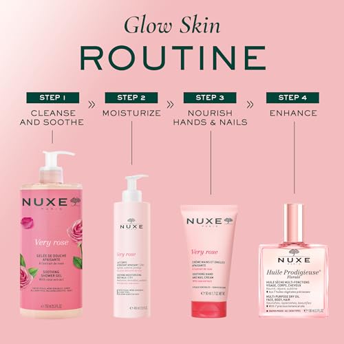 NUXE Very Rose Hand & Nail Cream with Rose Oil & Aloe Vera - 1.7 Fl Oz