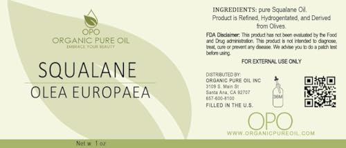 OPO Pure Plant-Derived Squalane Oil for Face, Skin, and Hair - 30ml