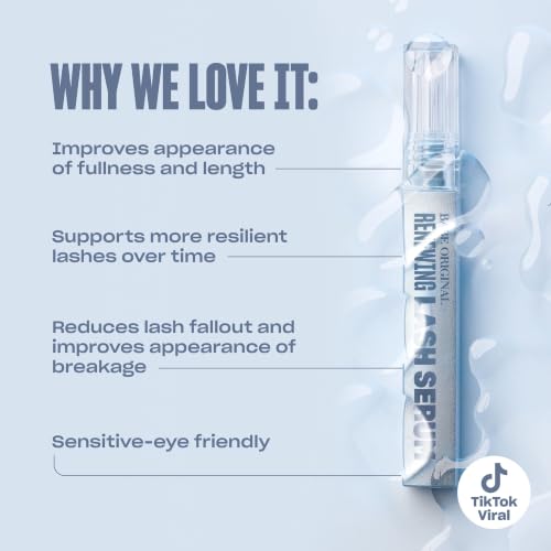 BABE ORIGINAL Renewing Lash Serum ? Prostaglandin-Free, Peptide-Infused Gentle Lash Serum for Fuller, Longer-Looking Lashes, Lash Enhancing Treatment with Nourishing Botanicals, Vegan & Cruelty-Free
