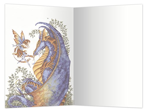 Curiosity Dragon & Fairy Blank Notecard Set - 12 Eco-Friendly Cards with Envelopes