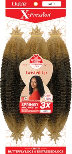 Outre X-Pression 3X Springy Afro Twist Braid - Latte 16"