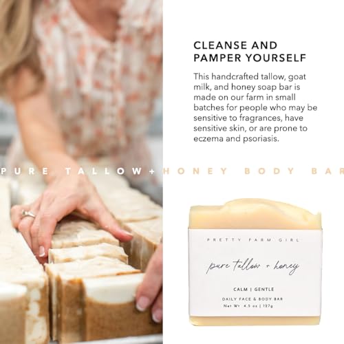 Pure Tallow & Honey Soap Bar - Handmade for Sensitive Skin