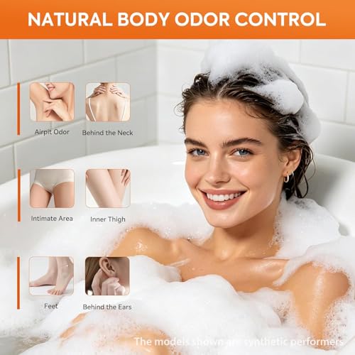 Persimmon Soap Bar for Body Odor Control - Gentle Deodorizing Soap with Tea Tree Extract, Pack of 3