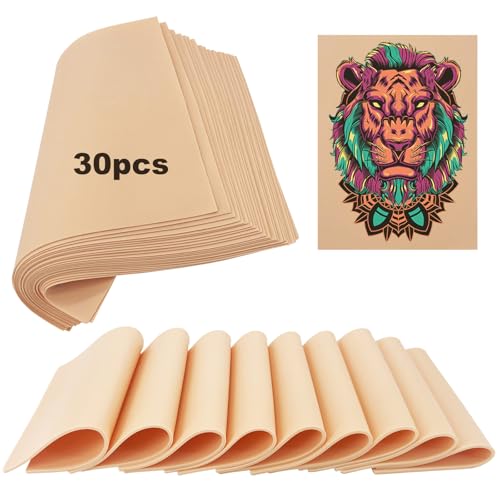 30 Pack Realistic Fake Skin for Tattoo Practice - 8"x6" Complexion Sheets