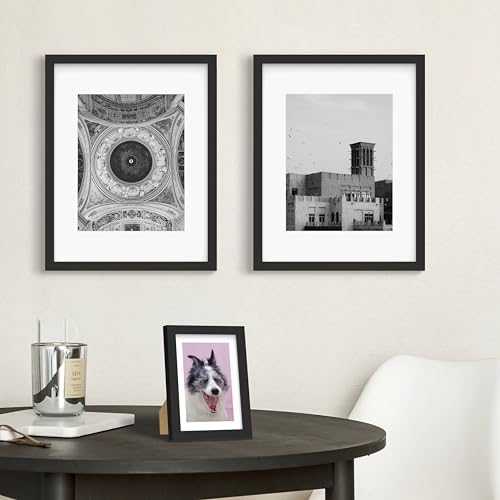 An&He 8.5 x 11 Black Wooden Picture Frame with HD Glass