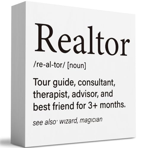 Realtor Definition Sign | Humorous 5x5 Inch Gift for Realtors