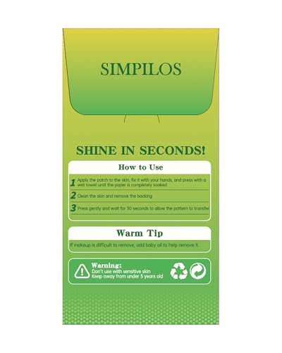 Simpilos Green Face Glitter Patches - Waterproof Body Makeup Freckles for St. Patrick's Day (8 Sheets)