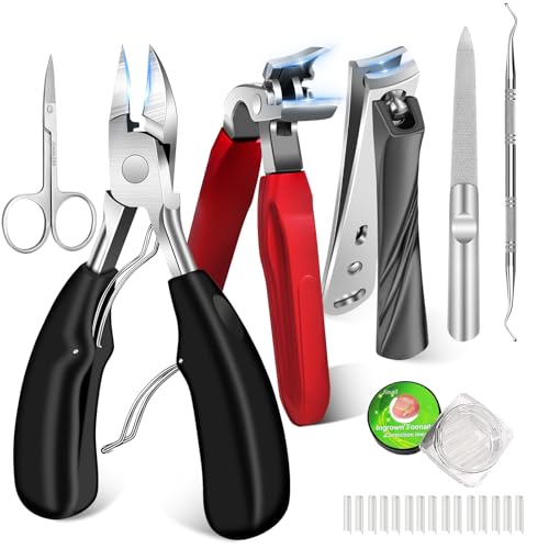 DUAIU 7-Piece Toenail Clipper Set for Thick & Ingrown Nails