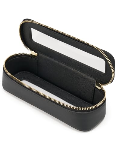 Popvibe Slim Makeup Brush Travel Case - Clear Black Cosmetic Bag