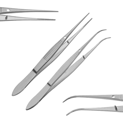 8-Piece Stainless Steel Splinter Forceps Set with Magnifying Glass