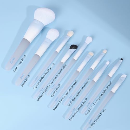 MSQ 10-Piece Professional Makeup Brush Set with Travel Bag