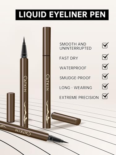 Catkin Blue Liquid Eyeliner Pen Waterproof & Long Lasting – C03 Ultra-Fine Tip, 24H Stay, Sensitive Eyes Safe
