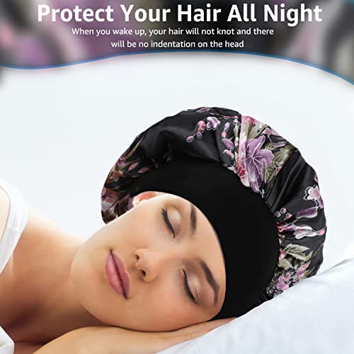 ROYBENS Satin Bonnet for Sleeping - 4 Pack Large, One Size