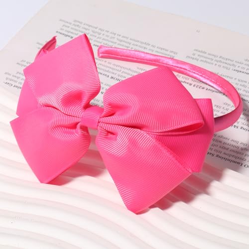 Pink Bow Headband for Women & Girls - Pink Bowknot Hair Accessory, Party Wedding