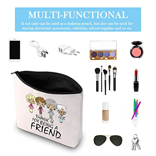 Being A Friend Makeup Bag - Funny Quote Cosmetic Bag for Friends