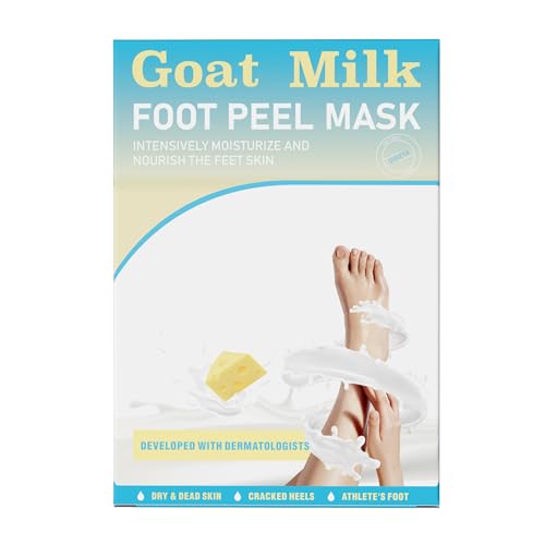 OUKEYA Goat Milk Foot Mask 3 Pairs for Dry Cracked Feet, Dead Skin Removal, Gentle Heel Care