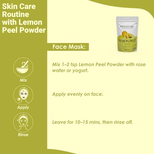 Lemon Peel Powder for Skin & Hair Care - 100% Natural, Vegan, 227g
