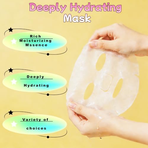 Neecio 10 Pack Face Masks Skincare Set - Hydrating & Rejuvenating for All Skin Types