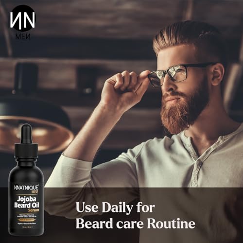 Natnique Organic Jojoba Beard Oil with Vitamin E & Tea Tree - 1 oz