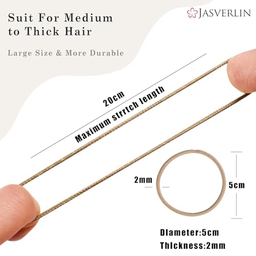 JASVERLIN Light Blonde 2mm Hair Ties - 80 Pack Stretchy Elastics