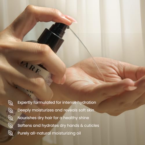 BARE BOTANICS Unscented Body Oil - Natural Moisturizer for Skin, Hair & Nails