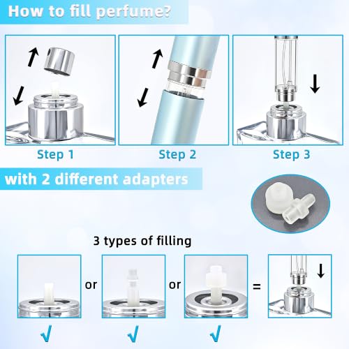 Qavhun 5ml Refillable Perfume Atomizer - Leakproof Portable Travel Bottle (2-Pack)