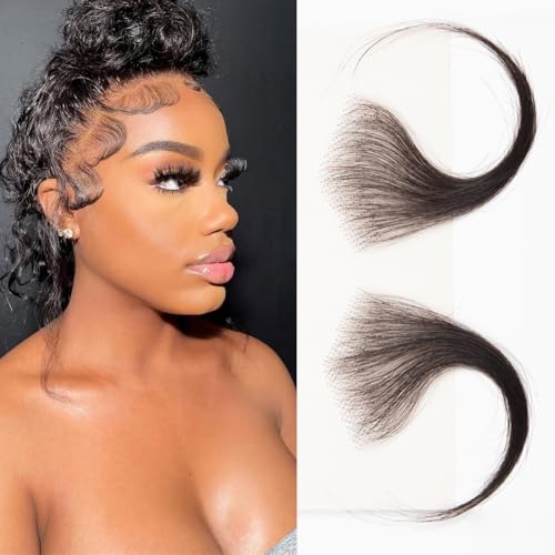 TRIPYGO HD Lace Baby Hair Edges Stripes - 2 Pcs V, Natural Black