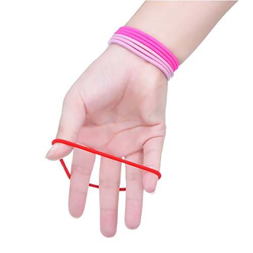 EBOOT 69-Piece 3mm Multicolor Elastic Hair Bands - Metal Free
