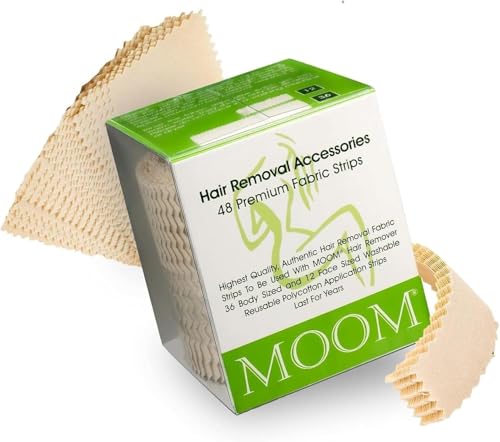 MOOM Wax Strips - 48 Reusable Body & Facial Hair Removal Strips