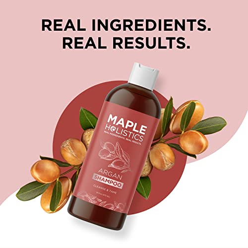 Maple Holistics Argan Oil Shampoo 16 Fl Oz - Sulfate-Free Hair Repair & Volumizing