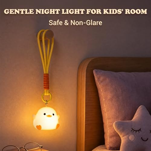 Mini Duck Night Light - 8 Color Changing Silicone Lamp for Kids