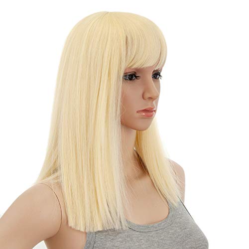 SWACC 14-Inch 613 Blonde Cleopatra Wig with Blunt Cut Bangs
