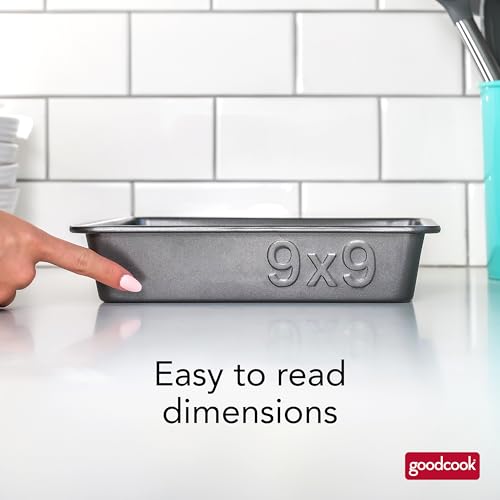 GoodCook PRO 9-Inch Square Nonstick Cake Pan - Durable Carbon Steel