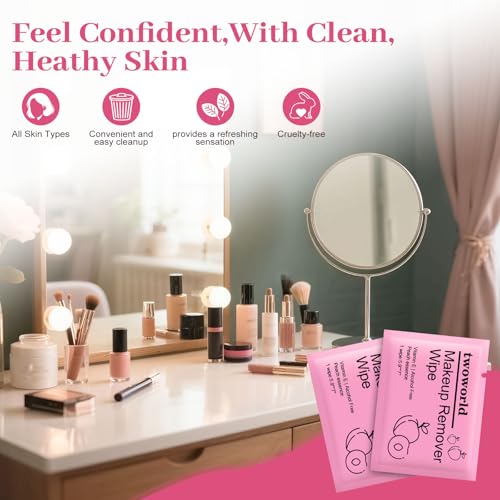 100 Individually Wrapped Makeup Remover Wipes, Honey Peach Travel Wipes