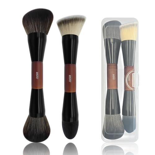 2 Pcs Double Ended Foundation Brush Set for Flawless Makeup