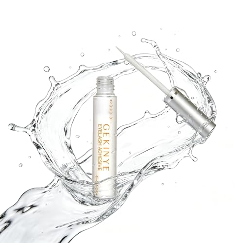 Gekinye Clear Lash Glue 24Hr Hold - Quick Drying, Latex-Free, 1 Pack (Clear) for Strip & Cluster Lashes