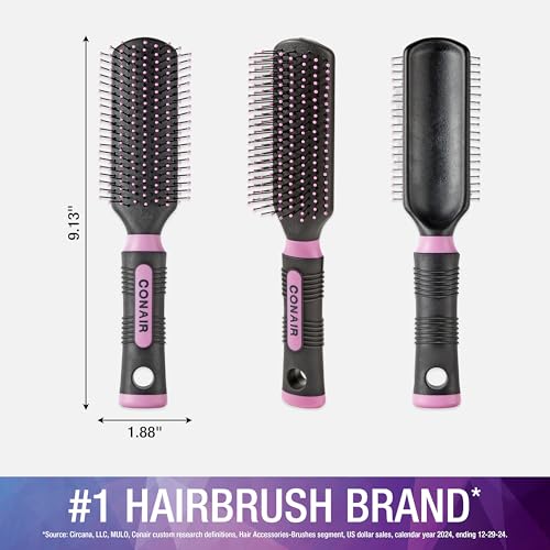 Conair Detangling Hairbrush for All Hair Types - Pink/Black