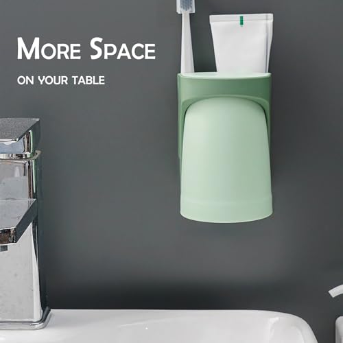 2-in-1 Space Saving Toothbrush Holder with Suction Cup - Bathroom Organizer