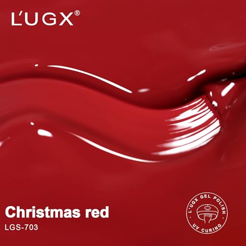 L'UGX Dark Red Gel Nail Polish 15ML - Cherry Deep Red Christmas Color