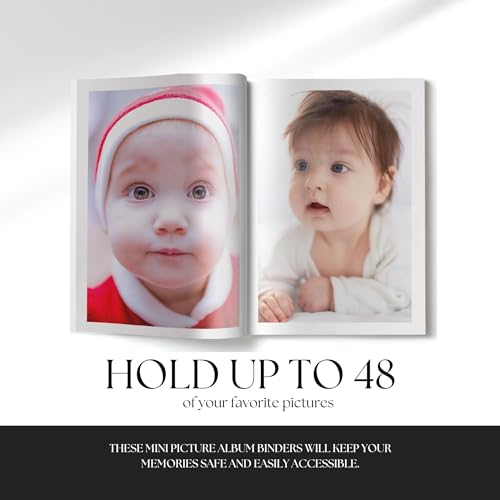 Performore 4x6 Photo Album - 2 Pack Small Black Albums with Customizable Cover