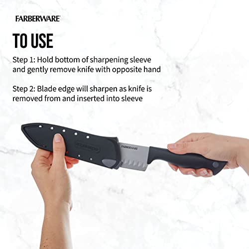 Farberware 5-Inch Santoku Knife with Self-Sharpening Blade Cover