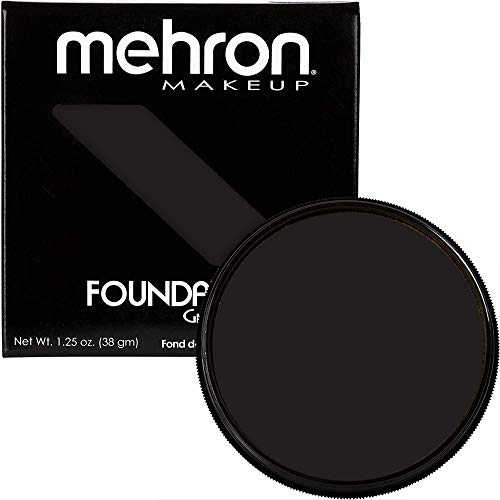 Mehron Makeup Foundation Greasepaint Black 1.25oz - Face & Body Paint, Professional Grade