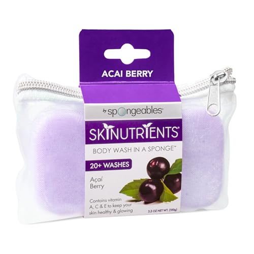 Spongeables Acai Berry Body Wash Sponge - 20+ Washes