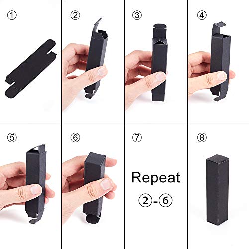 BENECREAT 50 Pack Black Kraft Lipstick Boxes - 3.4x1x1 Inch