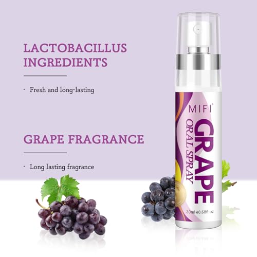 PEGO Grape Flavor Oral Spray - Sugar-Free Breath Freshener, 20ML, 2-Pack