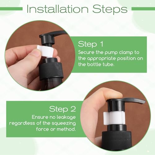 10 Pack Leakproof Cosmetic Pump Lock Clips - White Plastic