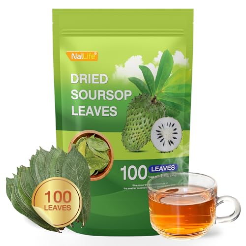 NalLife Soursop Leaves Tea - 100 Whole Dried Leaves for Rich Brew