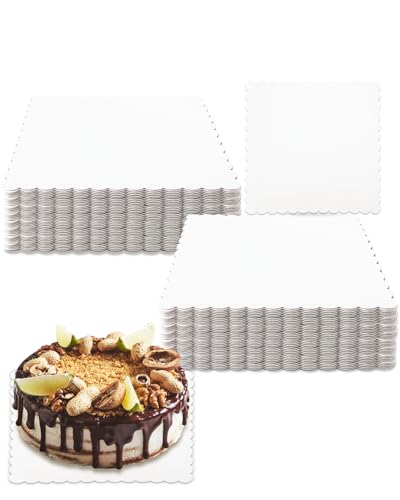 qiqee 12 Inch White Cake Boards - 15 Pack Food-Grade Cardboard